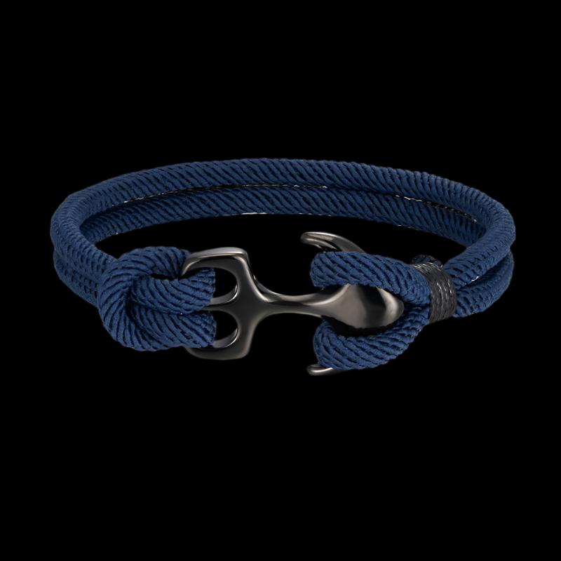 Anchor Bracelets Men Double strand Nautical Survival Rope Paracord Bracelet Women Black Stainless Steel Sport Buckle