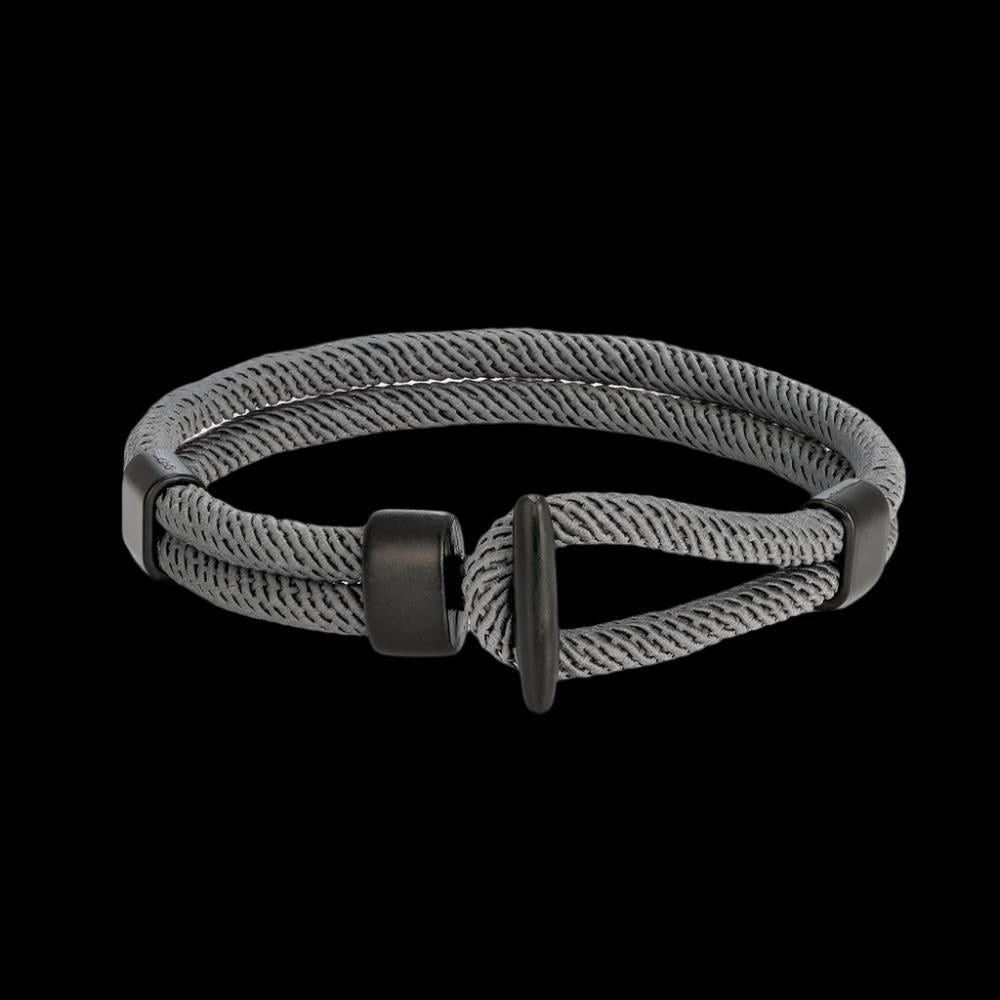 Fashion Men Women Brushed Black Easy Hook Bracelets Double Strand Nautical Survival Rope Bracelet Couple Minimalist Gifts