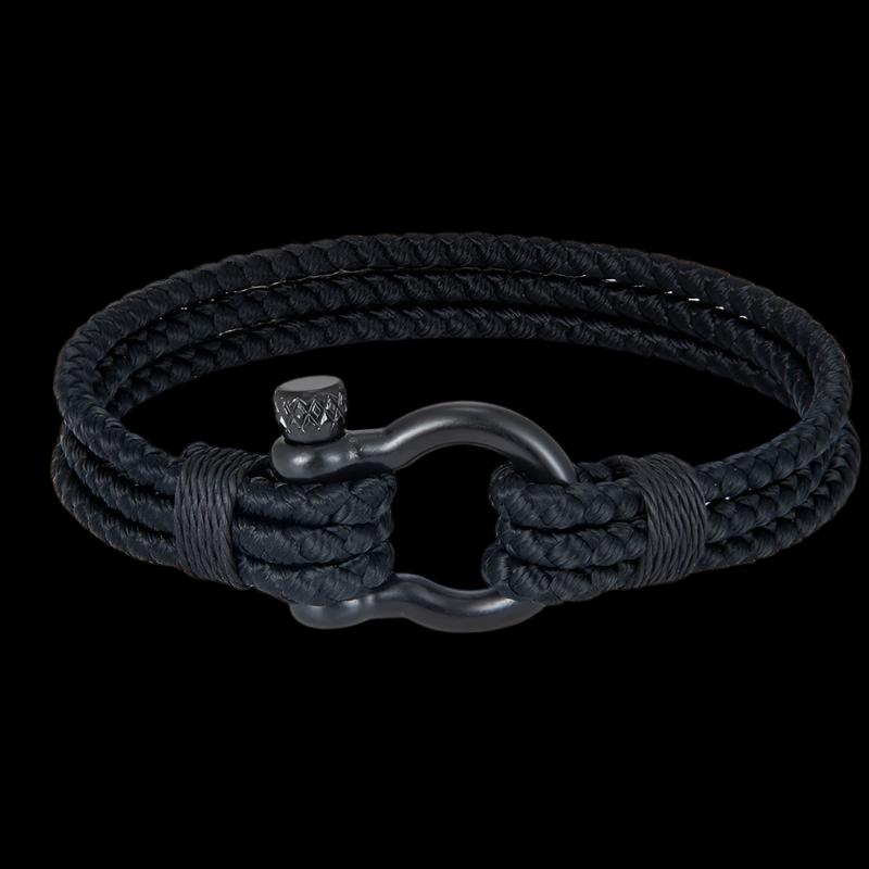 Men Black Stainless Steel Horseshoe Buckle Bracelet Olive Green Keel Rope Bracelet For Women Friendship Gifts