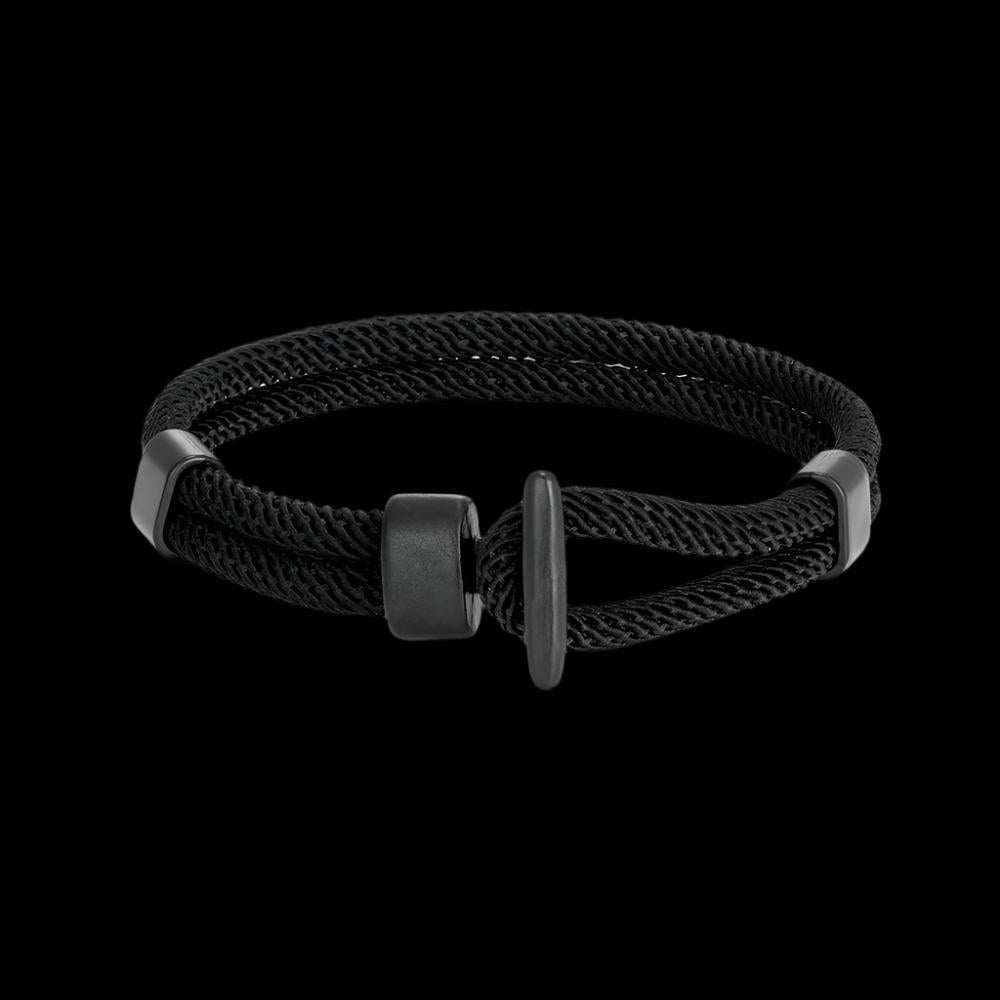 Fashion Men Women Brushed Black Easy Hook Bracelets Double Strand Nautical Survival Rope Bracelet Couple Minimalist Gifts