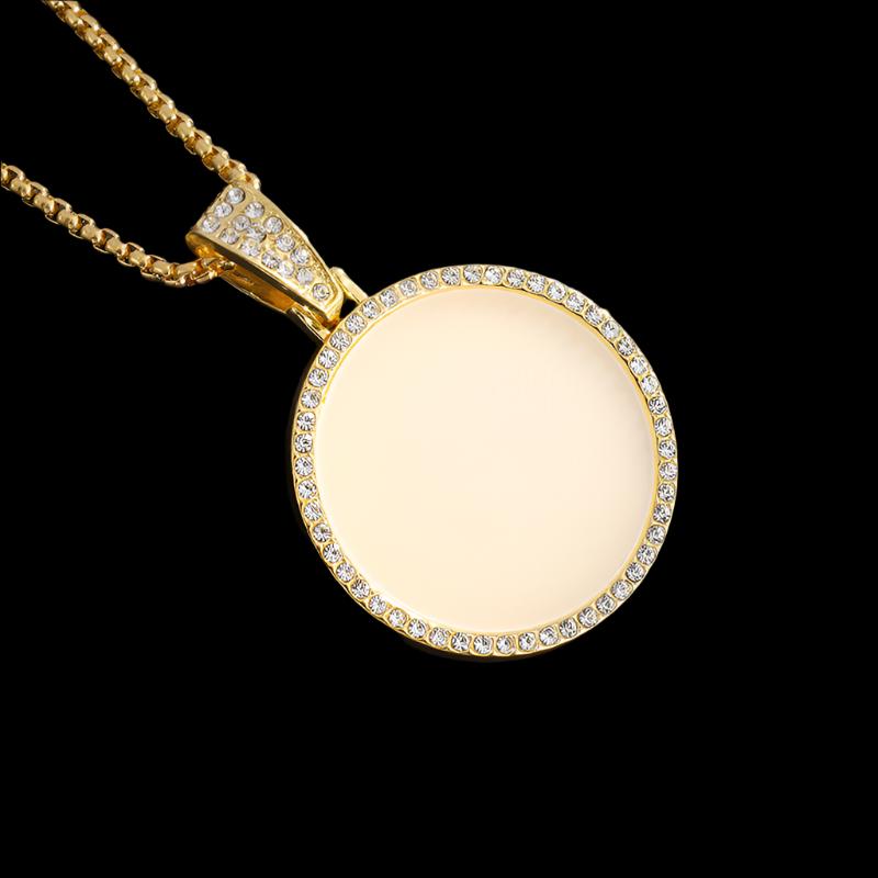 Round Photo Frame Necklace Men and Women