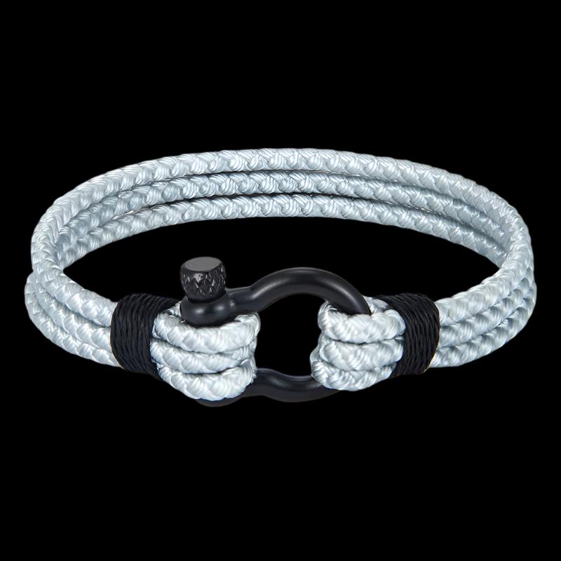 Men Black Stainless Steel Horseshoe Buckle Bracelet Olive Green Keel Rope Bracelet For Women Friendship Gifts