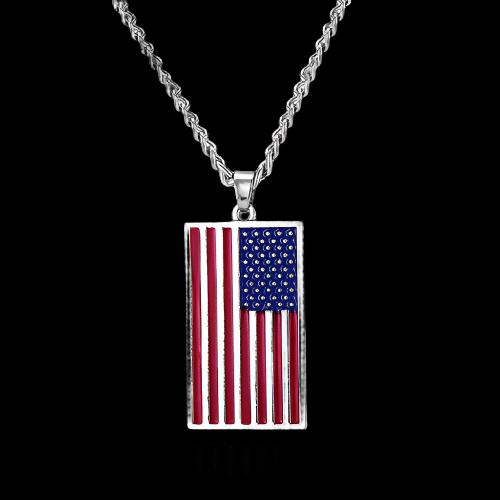 USA flag necklace stars and stripes necklace stainless steel