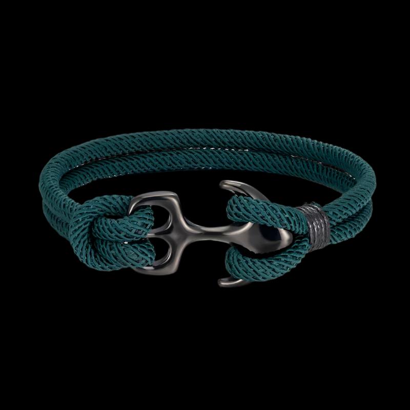 Anchor Bracelets Men Double strand Nautical Survival Rope Paracord Bracelet Women Black Stainless Steel Sport Buckle