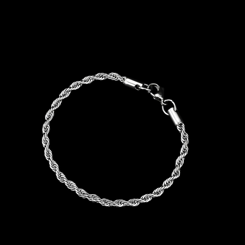 Stainless steel twist chain necklace & bracelet fashion jewelry for men and women