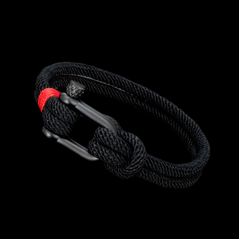 Men Black Stainless Steel U shape Survival Bracelet Outdoor Camping Rescue Emergency Shackle Rope Bracelet For Women