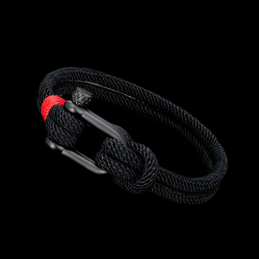 Men Black Stainless Steel U shape Survival Bracelet Outdoor Camping Rescue Emergency Shackle Rope Bracelet For Women