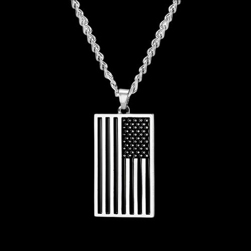 USA flag necklace stars and stripes necklace stainless steel